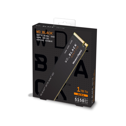 Western Digital WD_BLACK 1TB SN770 NVMe Internal Gaming SSD Solid State Drive - Gen4 PCIe, M.2 2280, Up to 5,150 MB/s - WDS100T3X0E